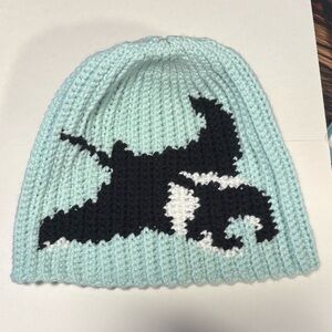 Manta Ray Knit Aqua Beanie